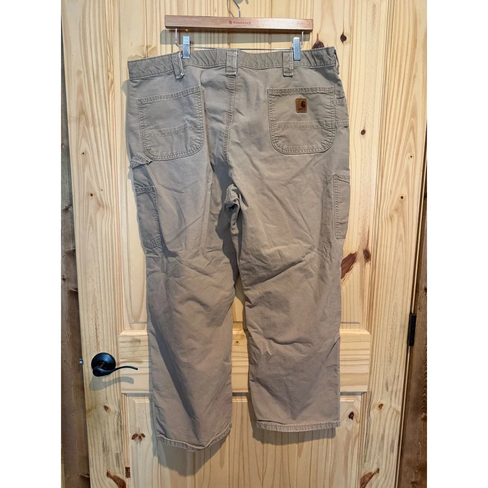 Carhartt B151 DKH Dungaree Fit Canvas Carpenter Work Pants Khaki Tan 42x30 Mens